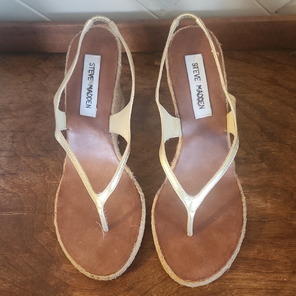 Gold Wedge Sandals - Picture 3 of 5